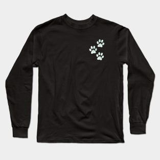 Blue Teal Marble Paws Long Sleeve T-Shirt